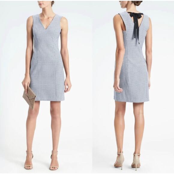 Banana Republic Dresses & Skirts - Banana Republic 10 Houndstooth Check Tie-Back Sheath Mini Dress Office Preppy